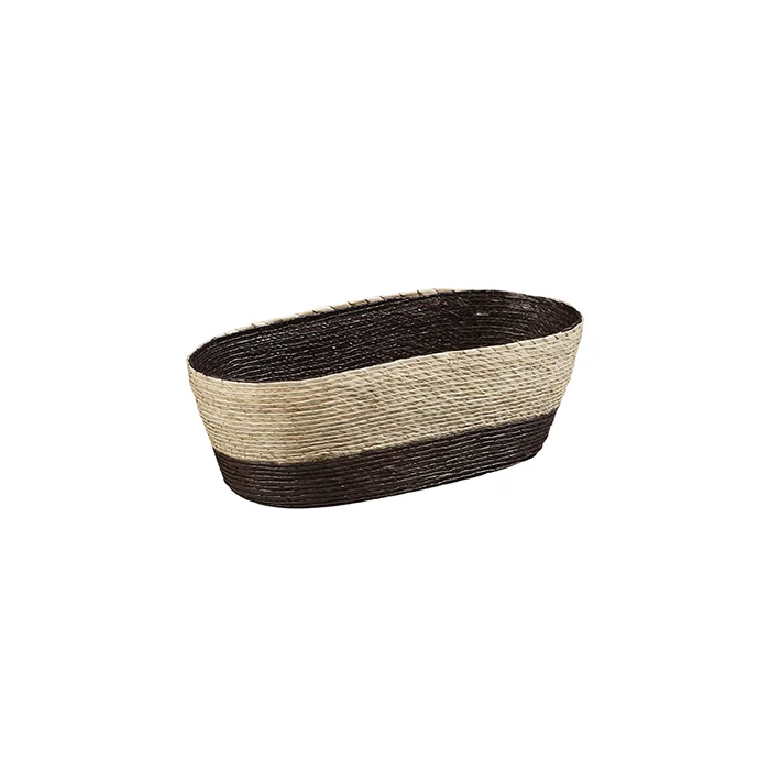 Corbeille Ovale Bicolore Beige Noir