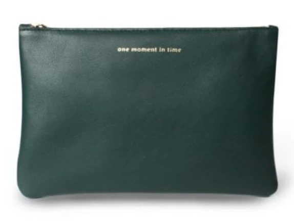 Pochette En Cuir Vert Sapin