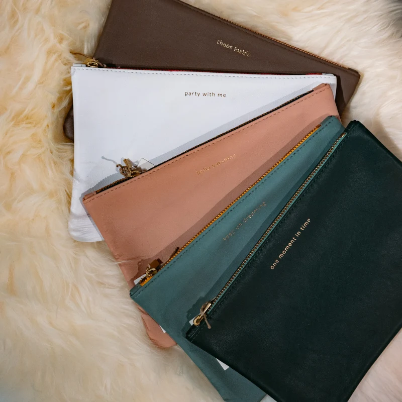 Pochette En Cuir Blanc