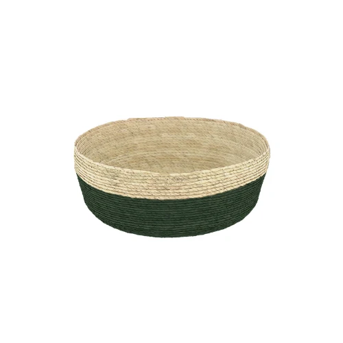 Corbeille Ronde Bicolore Beige Vert