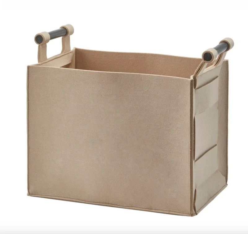 Panier à Linge Luz en Feutrine Beige