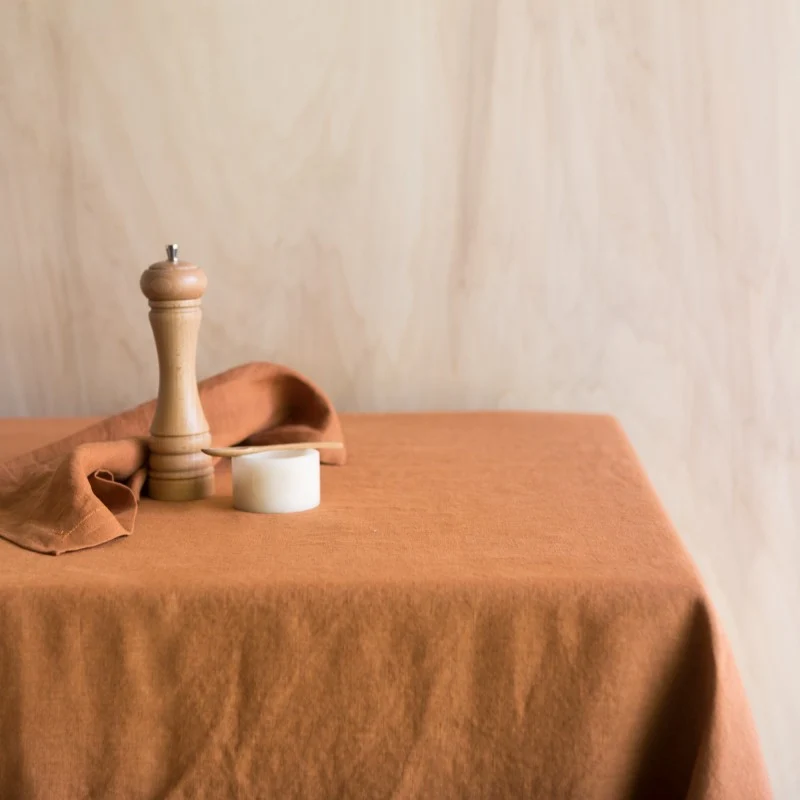 Nappe en Lin Lavé Caramel